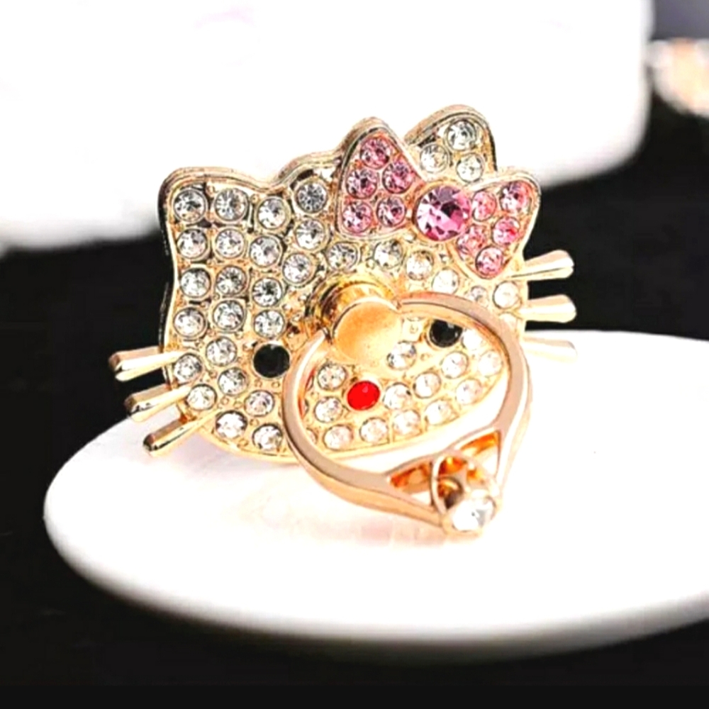 Hello Kitty Rhinestone Ring Pop Socket Phone Strap